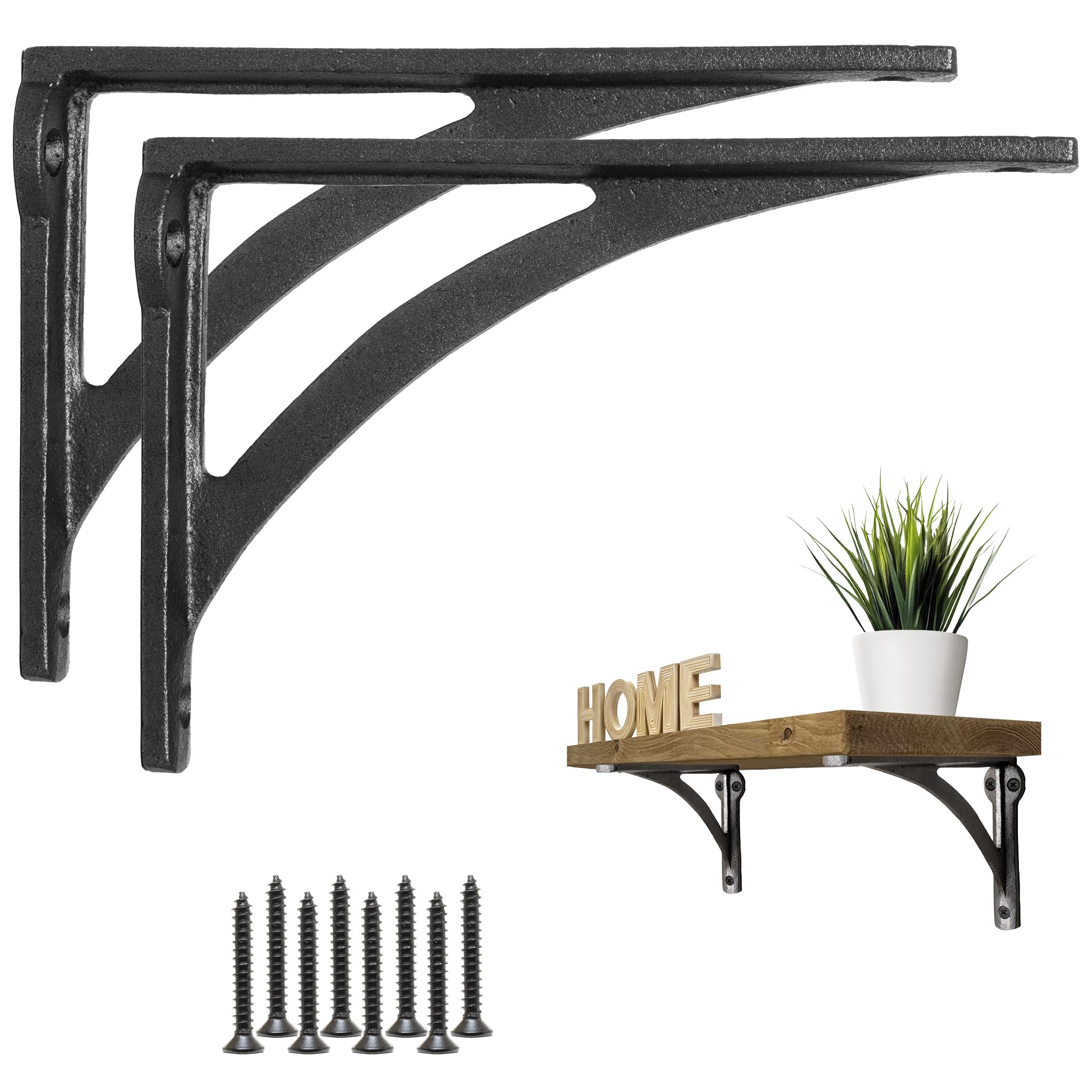 Ironbridge Cast Iron Heavy Duty Shelf Brackets | 5.5x7" 2-Pack