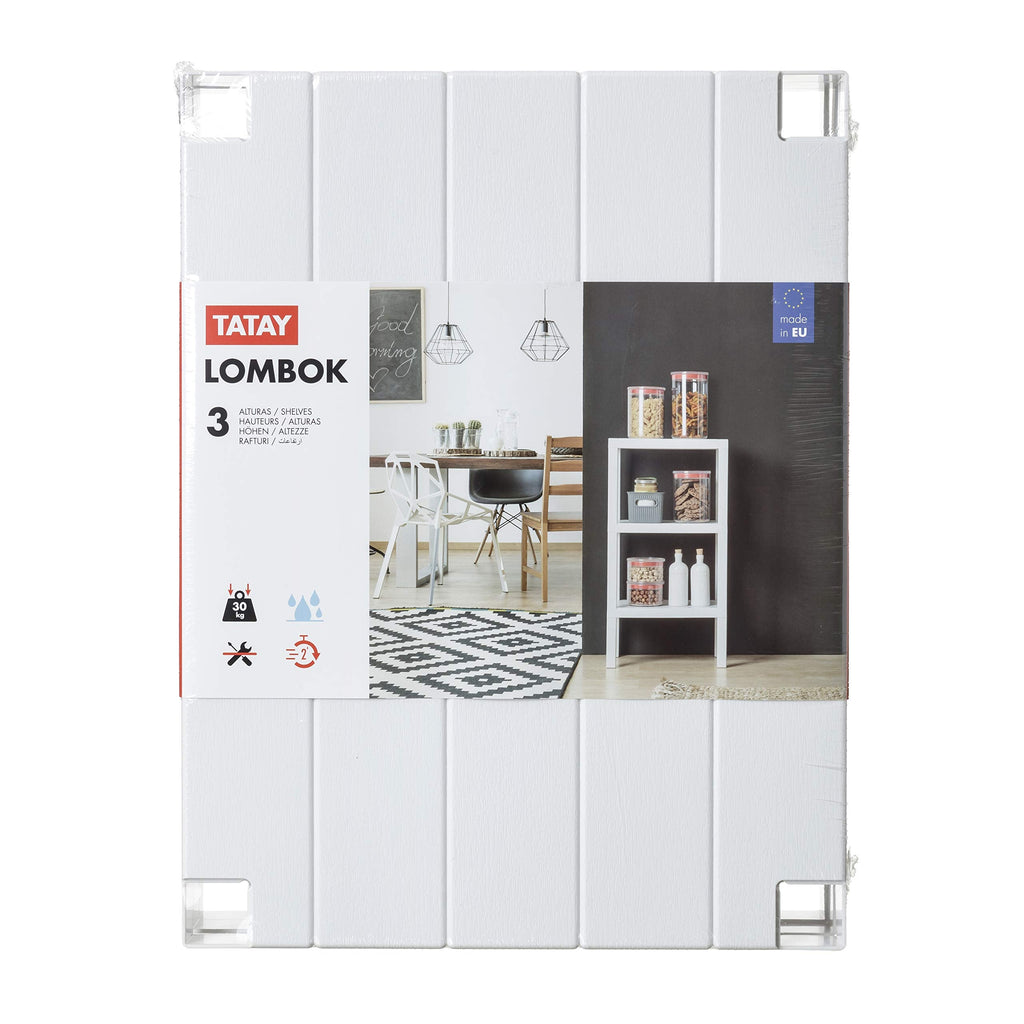 Tatay Lombok 3-Tier Storage Shelf | Wood Effect Polypropylene - White