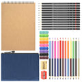 HomeMall 37-Piece Sketching & Drawing Pencil Set with Sketchbook