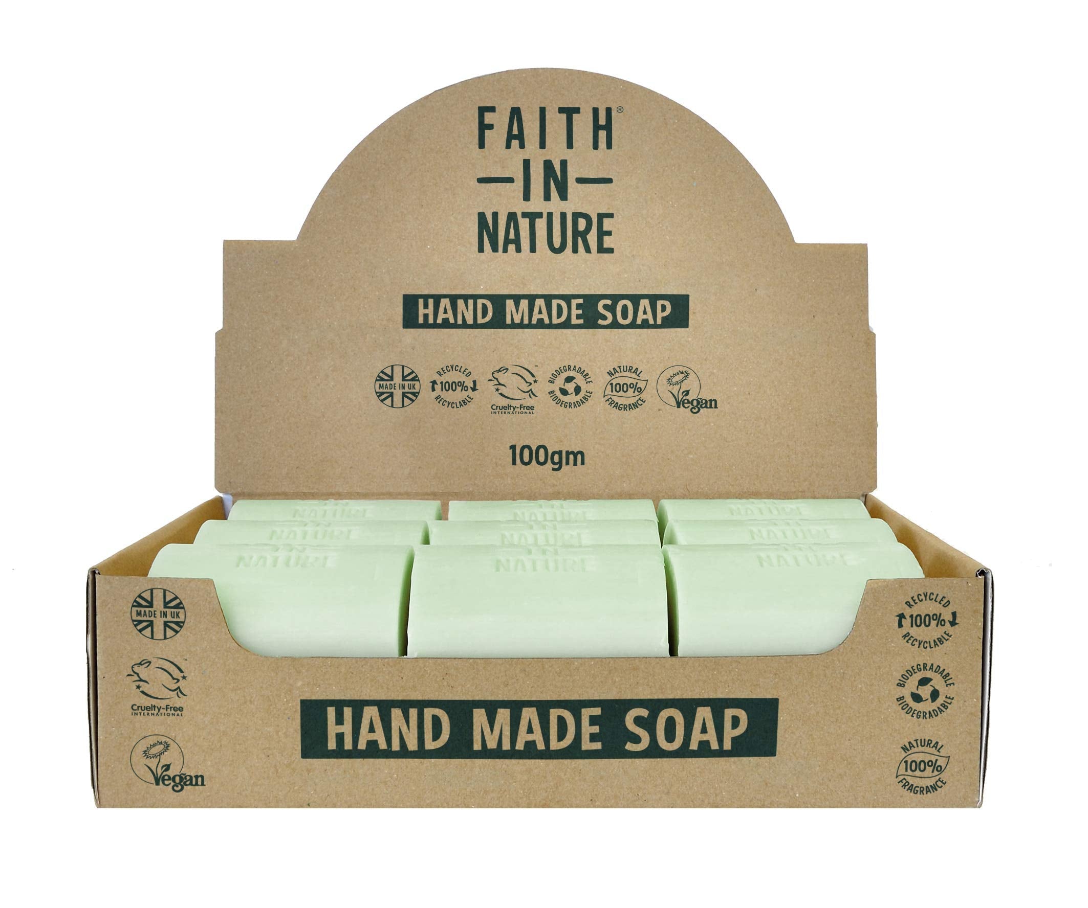 Faith In Nature Rosemary Hand Soap Bar - Bulk 18 x 100g Vegan Box Set