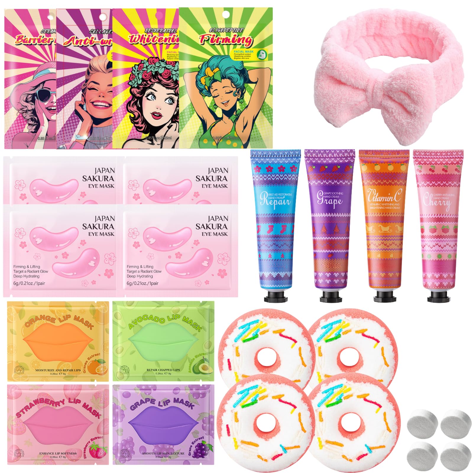 25-Piece Kids Spa Party Kit - Girls Pamper Set with Face Masks