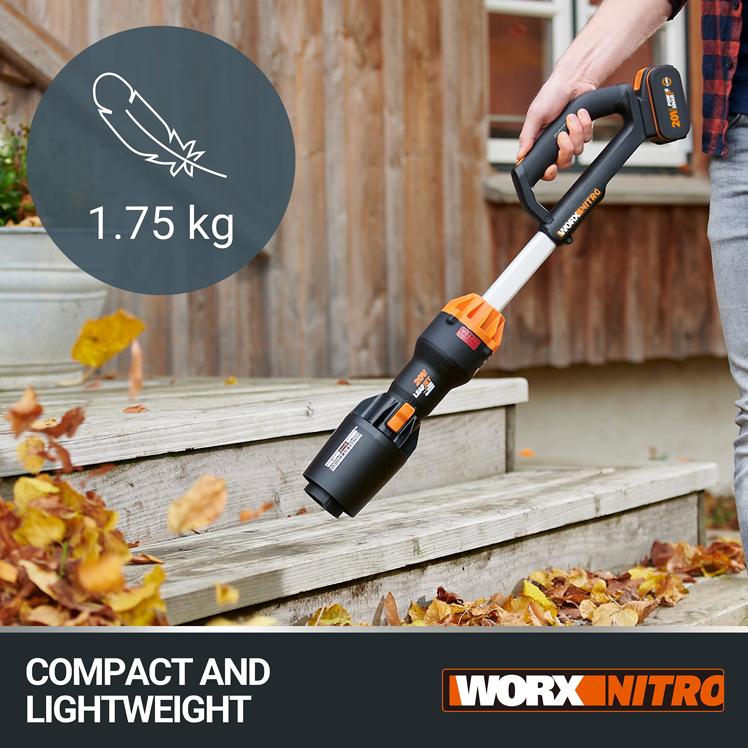 Worx Nitro 18V Cordless Leaf Blower | Brushless Motor | Bare Tool WG543E.9