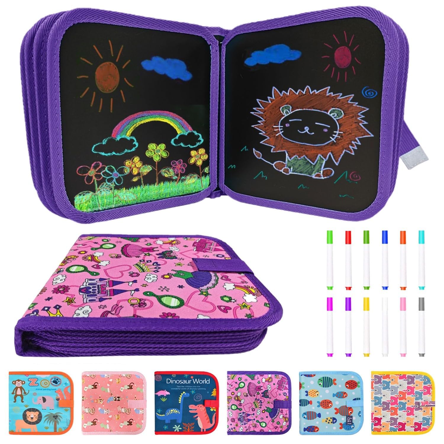 Funkprofi Erasable Doodle Book for Kids – 14 Page Reusable Drawing Board