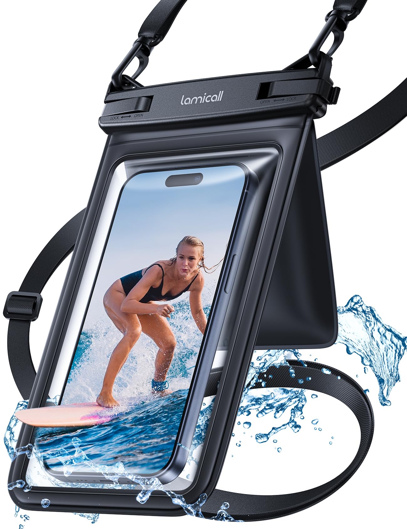 Lamicall IPX8 Waterproof Phone Pouch - 7.5" Underwater Case with Lanyard
