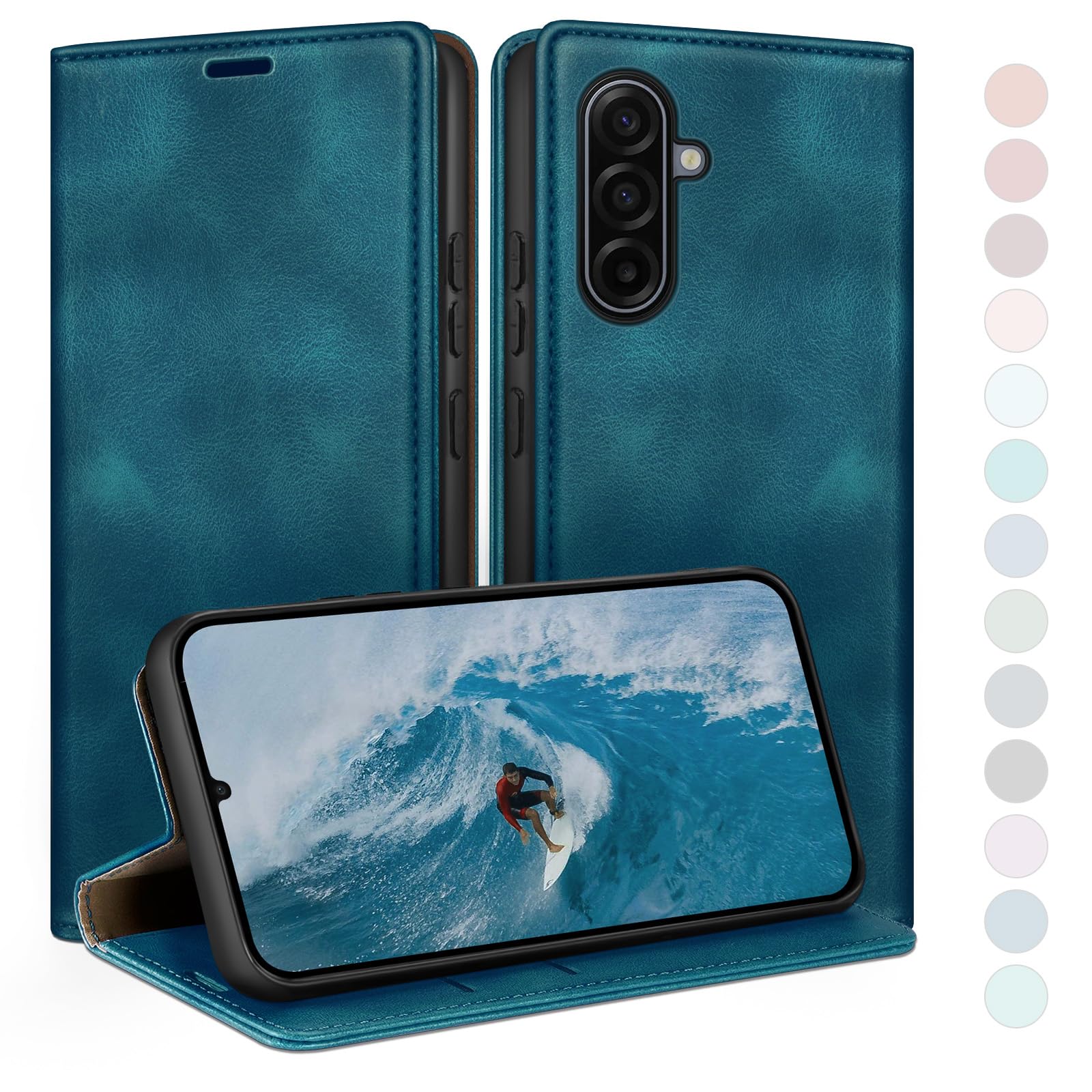 HUOUH Samsung Galaxy A17 Wallet Case – RFID Blocking Leather Folio Cover