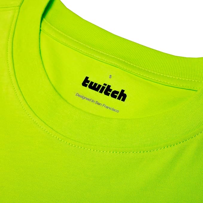 Twitch Long Sleeve Tee – Unisex Neon Yellow 100% Cotton Shirt – Size M