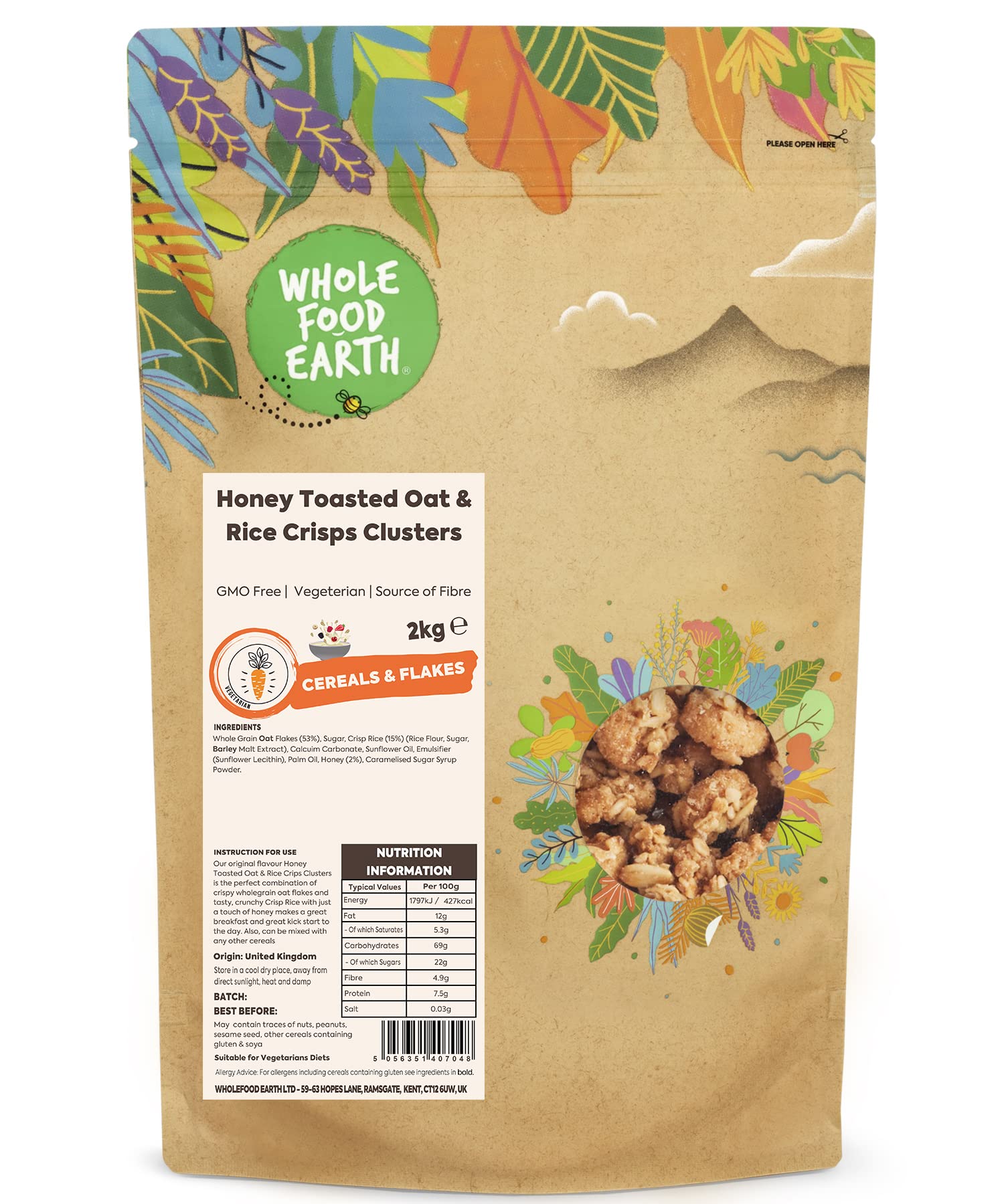 Wholefood Earth Honey Toasted Oat & Rice Crisps Clusters - 2kg