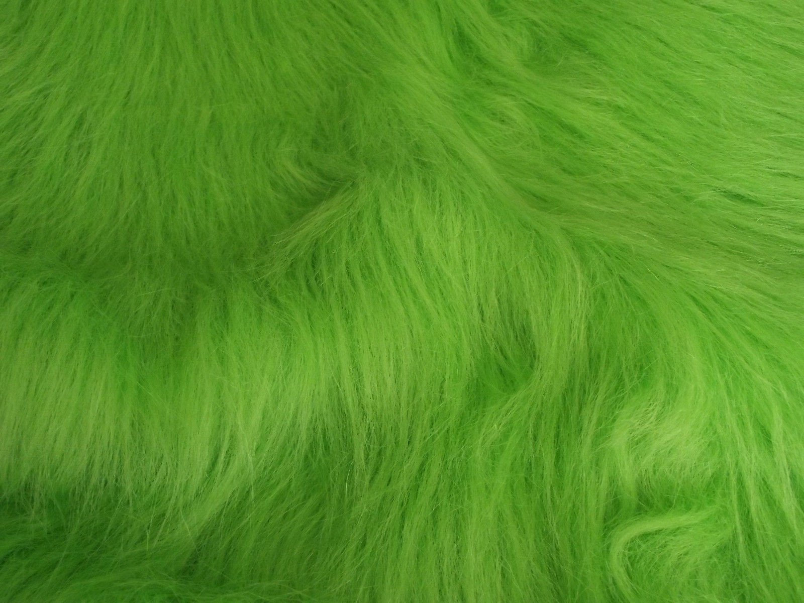 Jolof Store Lime Green Long Pile Faux Fur Fabric - 75mm Pile 1m x 1.5m