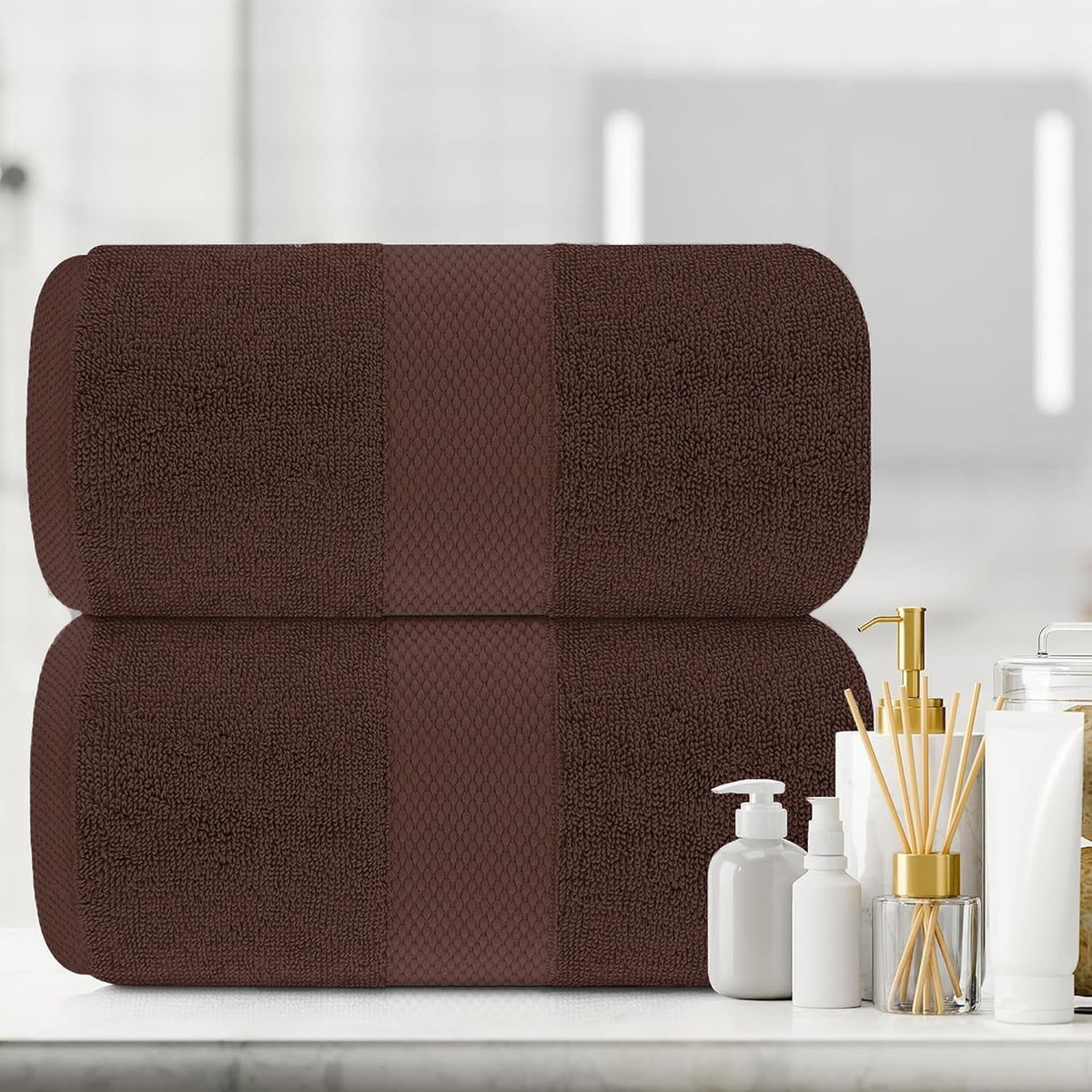 Hieftan Towels Bath Sheet Set – 100% Cotton Pack of 2 Extra Large Bath Sheets Towel 600gsm Highly Absorbent Rapid Dry Super Sheets for Bathroom 140 X - image 5