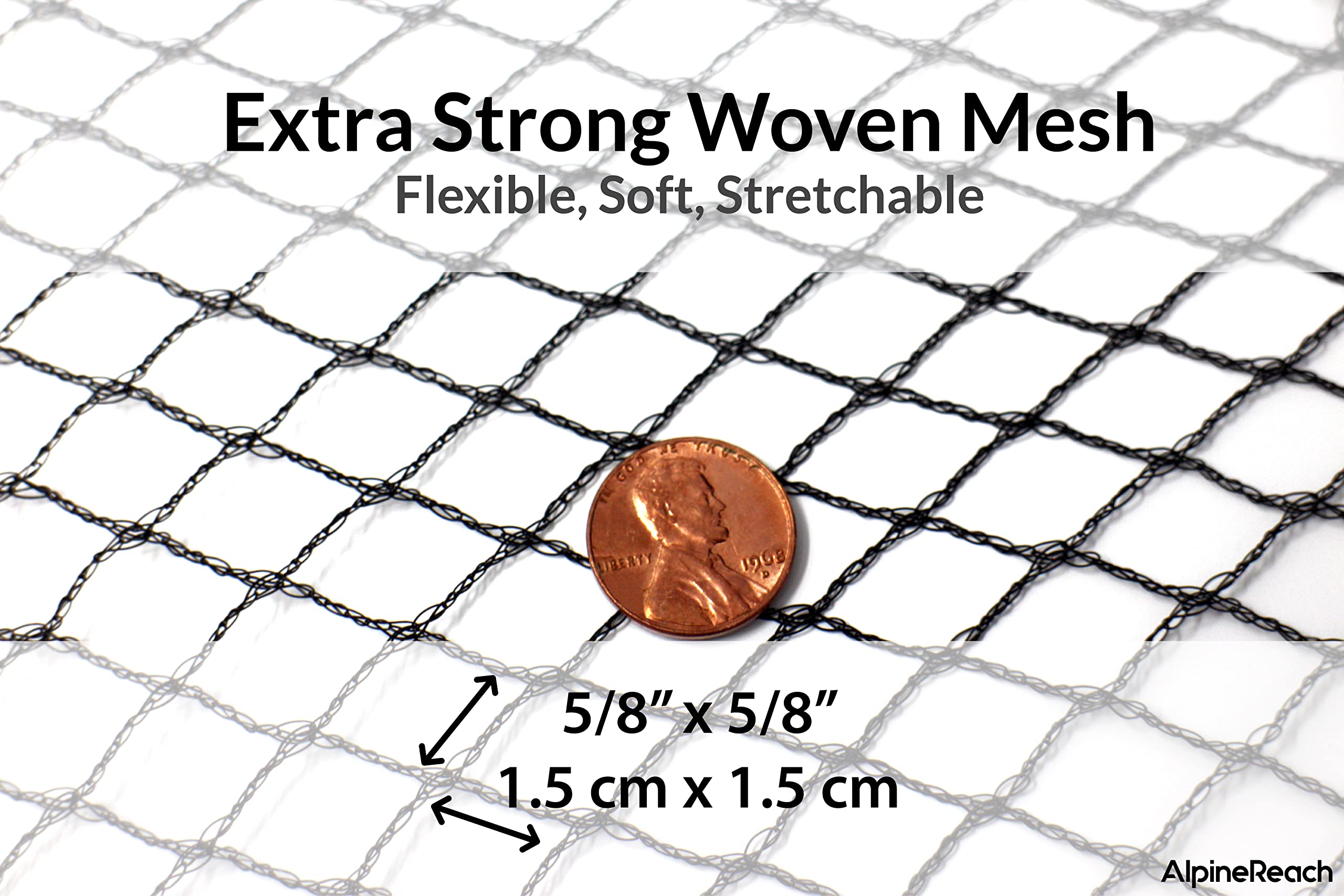 AlpineReach Garden Netting 4.5m x 15m Heavy Duty Woven Mesh Bird Net