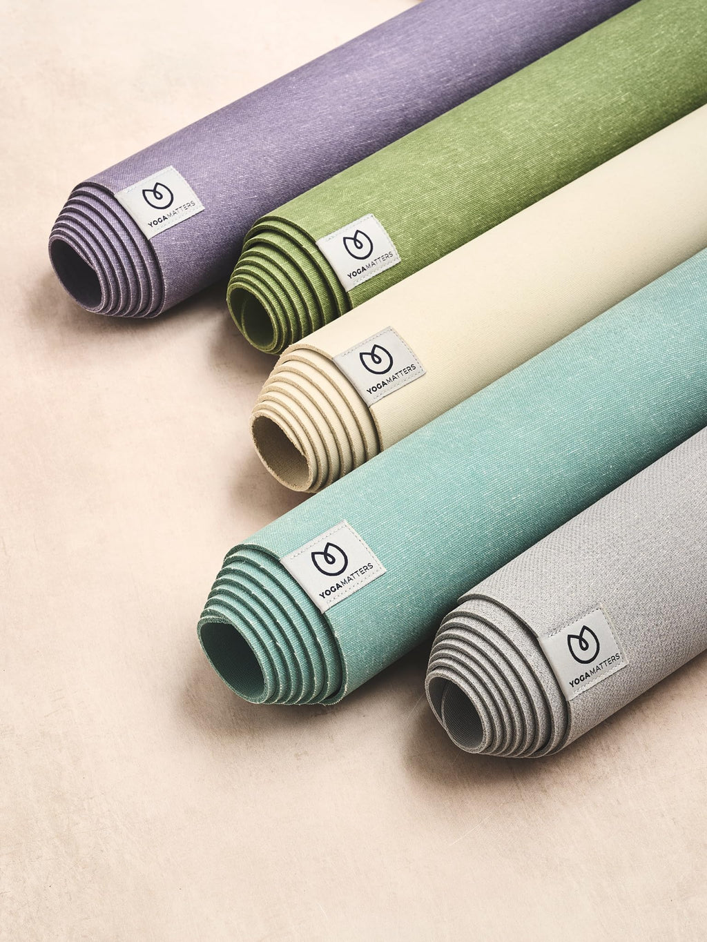 Yogamatters Eco Rise 3mm Natural Tree Rubber Non-Slip Yoga Mat - Grey Ice