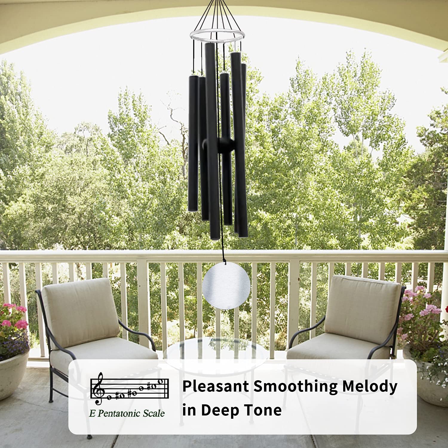 ASTARIN 36 Inch Large Wind Chimes - Deep Tone Memorial Outdoor Decor, Black