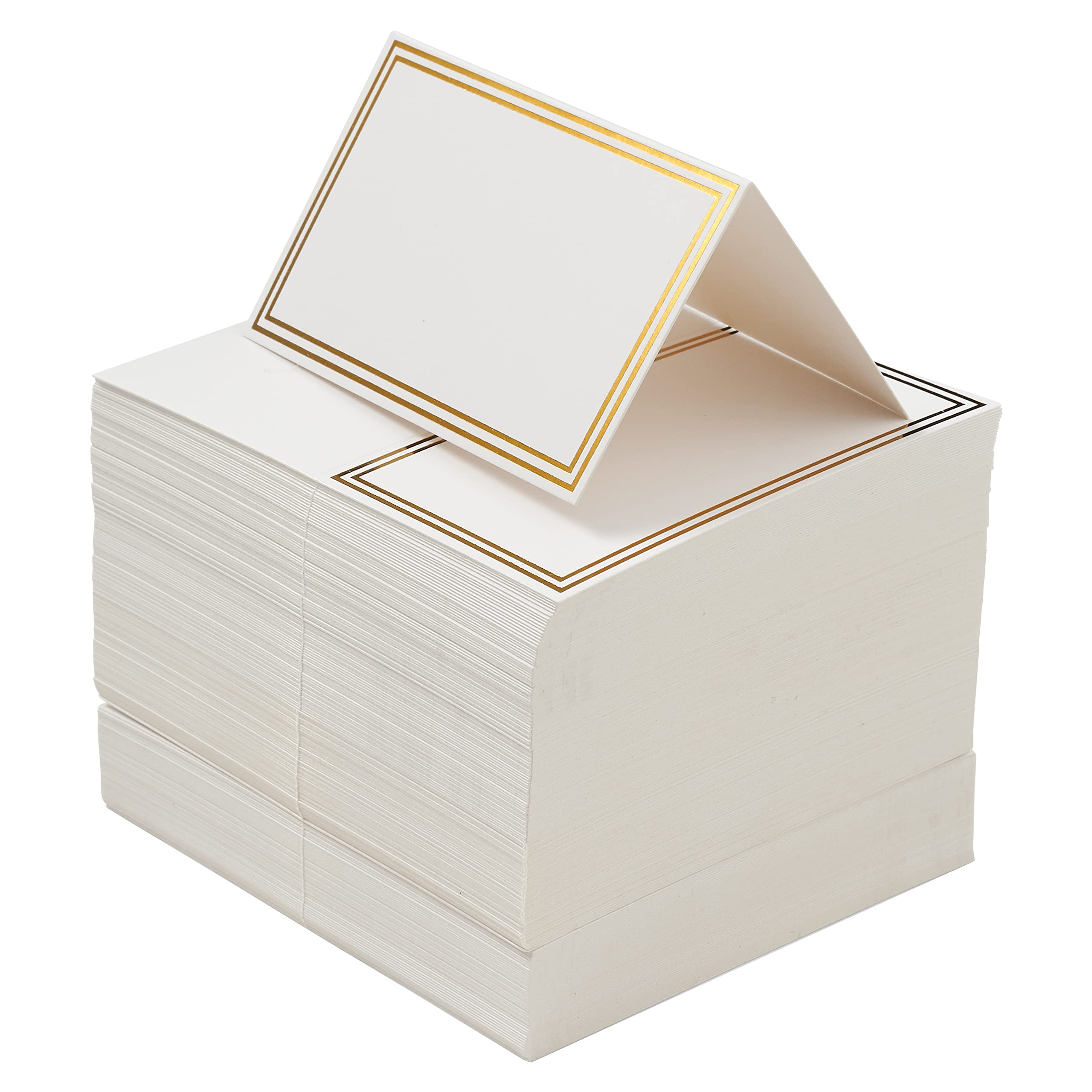 The Twiddlers 200 Wedding Place Cards – Gold Border Table Name Cards