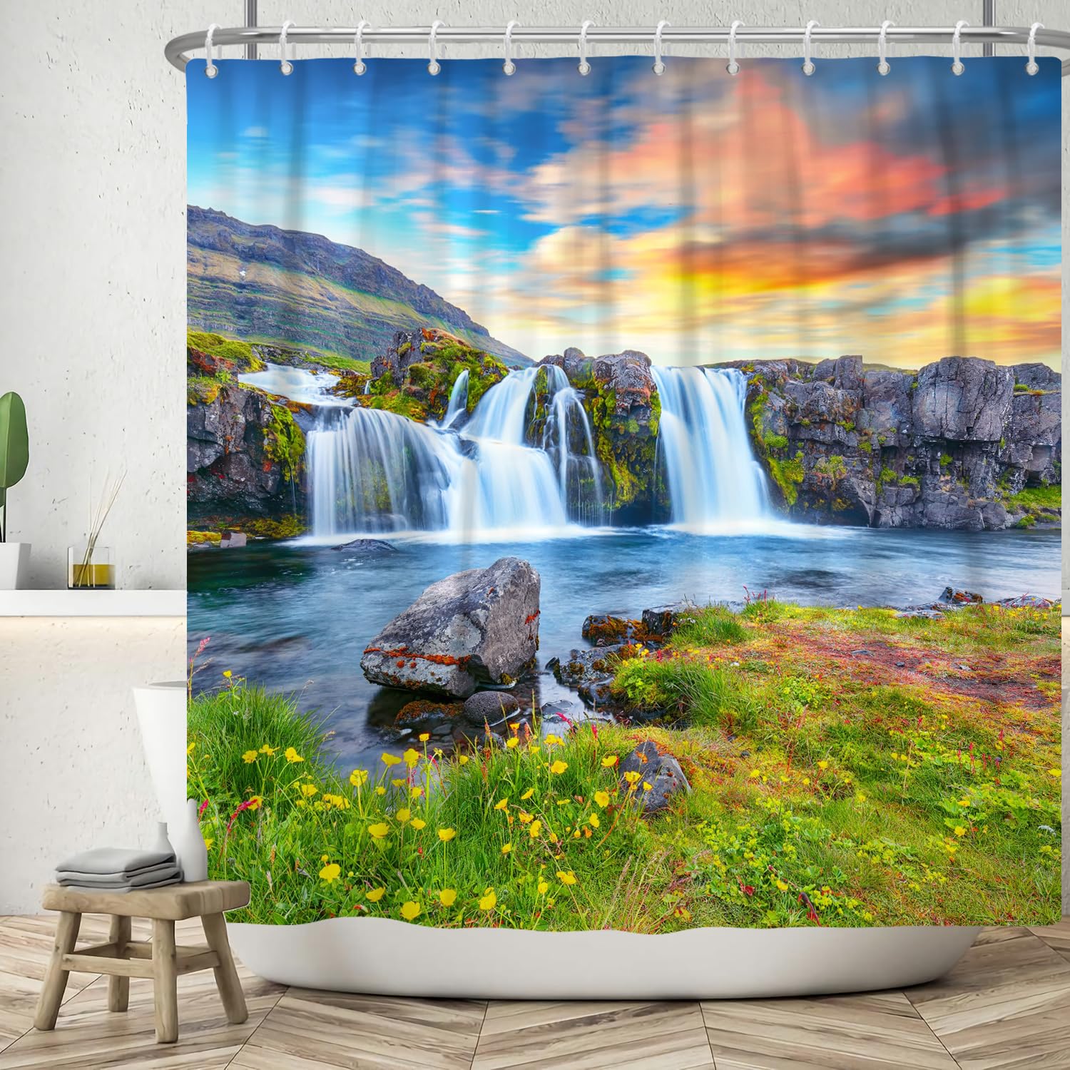 Jolof Store Shower Curtain | 180x180cm Waterproof Polyester Landscape