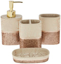 Sweet Home Collection Contemporary Decorative Beautiful Designs Bath Shower Tub Décor, Resin, Parker, 4 Piece Set