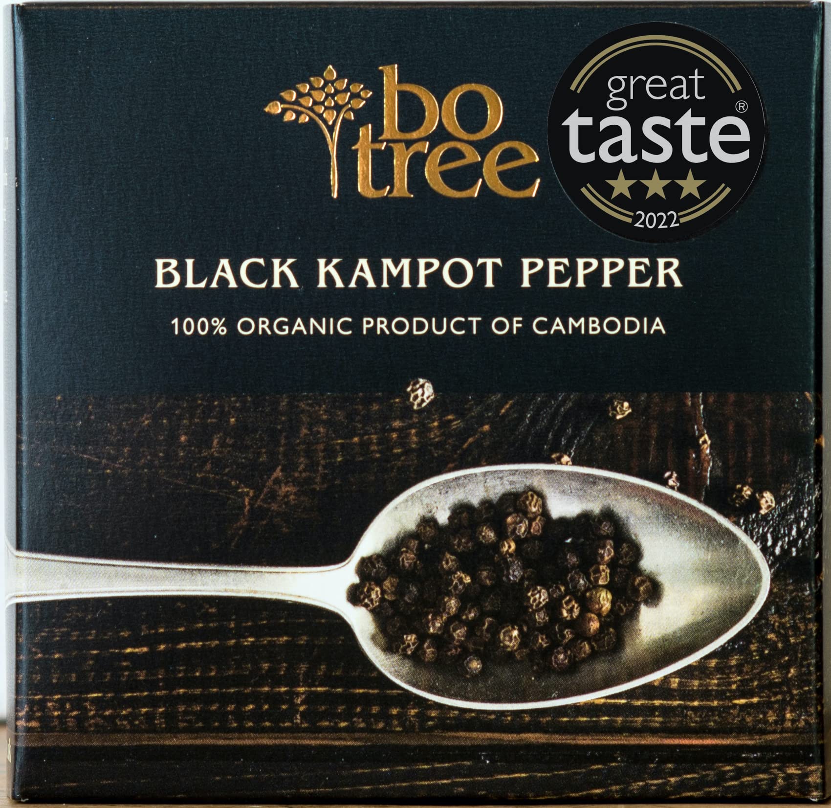Bo Tree Black Kampot Pepper – Gourmet Artisan Seasoning Spice, 90g
