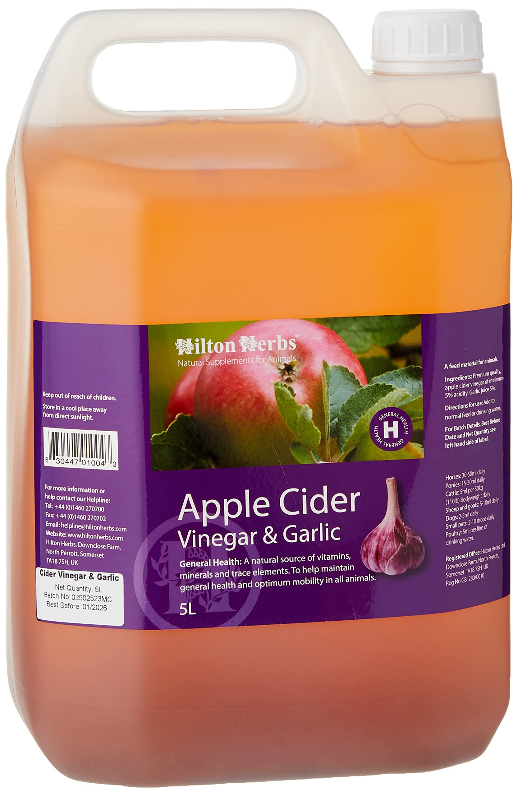 Hilton Herbs Apple Cider Vinegar Plus Garlic Bird Supplement - 5L