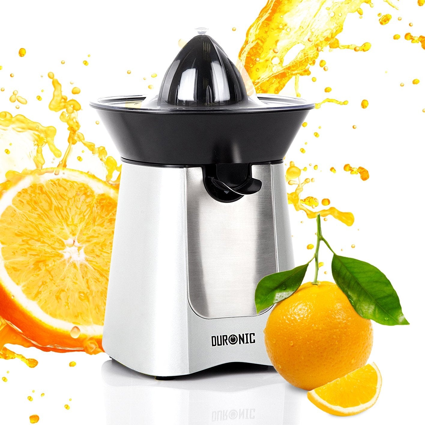 Duronic JE6SR Electric Citrus Juicer – 100W Stainless Steel Fruit Press