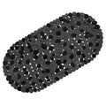 WELTRXE Non-Slip Oval Bathtub Mat | Anti-Mould PVC Shower Mat, Black