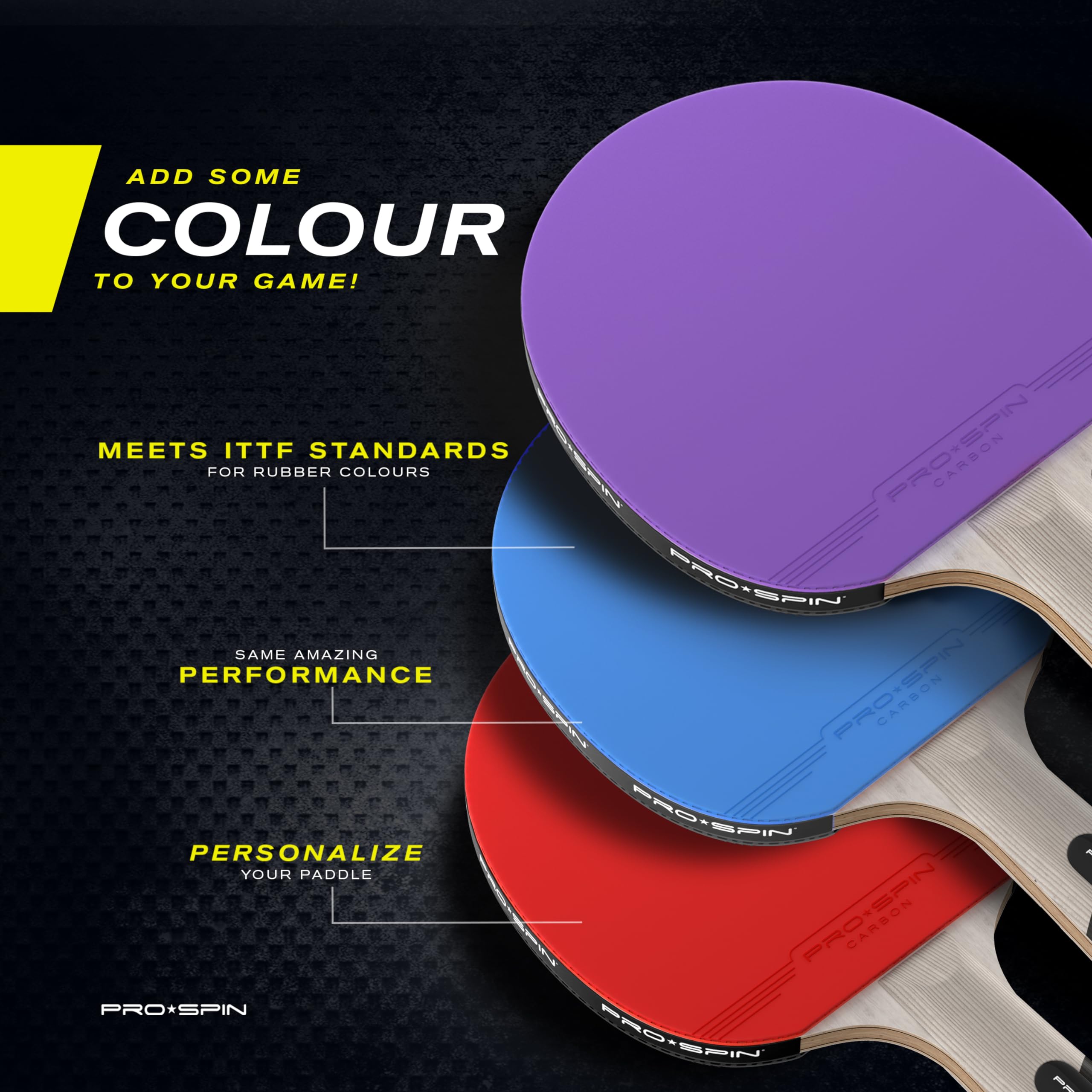 PRO-SPIN Carbon Table Tennis Bat – 7-Ply Blade with ITTF Approved Rubber
