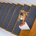 MBIGM Non-Slip Carpet Stair Treads | 15 Pack Grey Safety Rugs | 8" x 25.6"