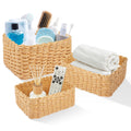 Happy Fox Wicker Bathroom Basket, 3 Piece Storage Laundry Basket, Woven Storage for Dressing Table Organization, Home Decor - image 1