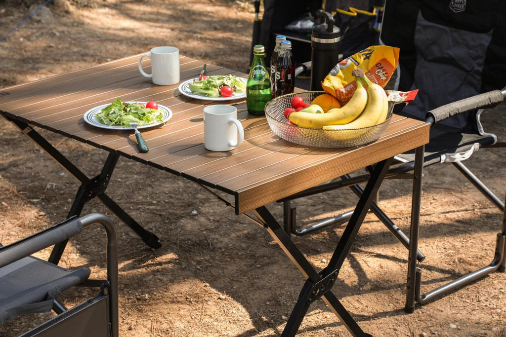 Timber Ridge Folding Camping Table – Aluminum 4-6 Person Portable Table