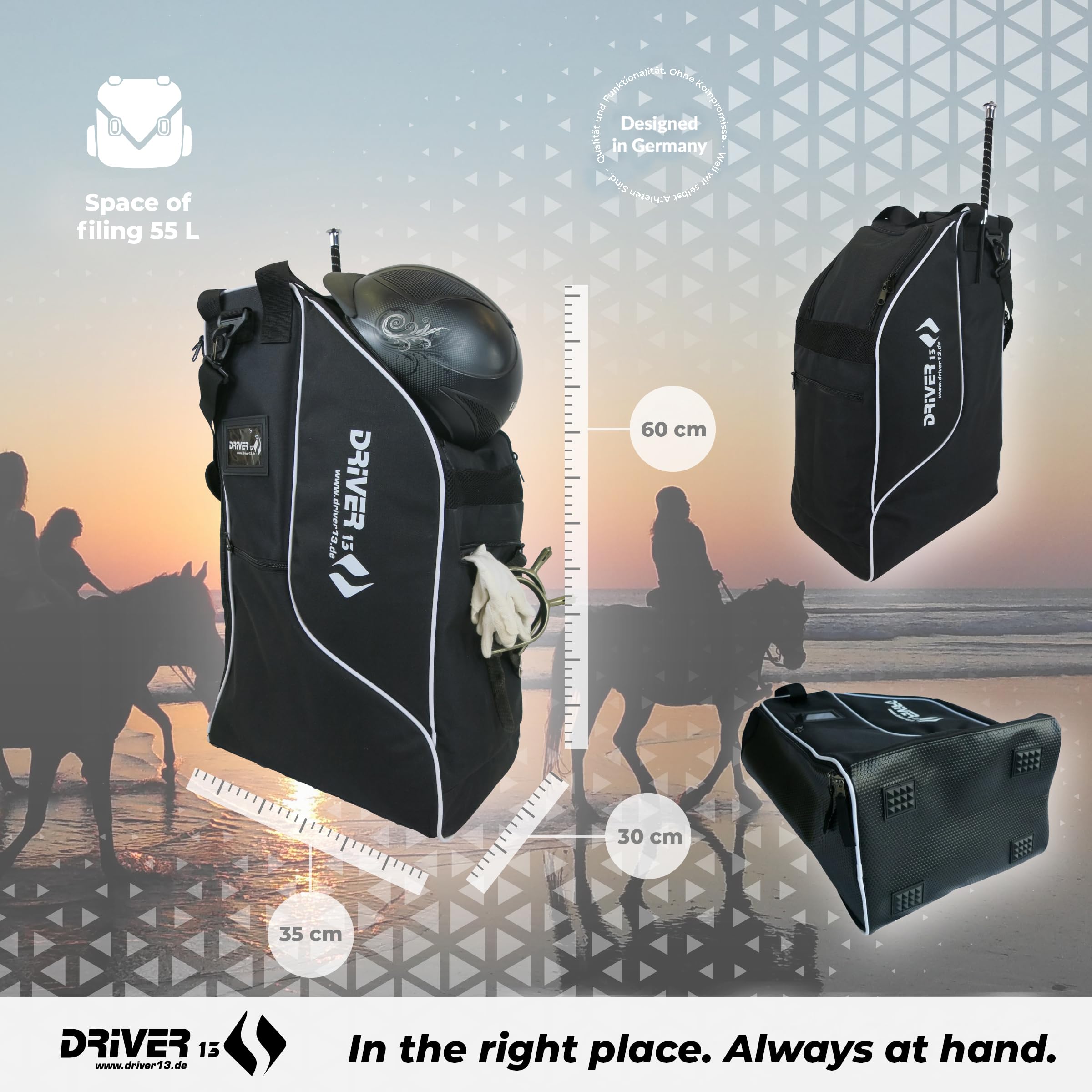 Driver13 Riding Boots Bag Deluxe | Waterproof Equestrian Helmet Bag