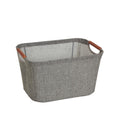 Household Essentials 623 Small Tapered Soft-Side Storage Bin with Wood Handles, Gray, Grey - image 1