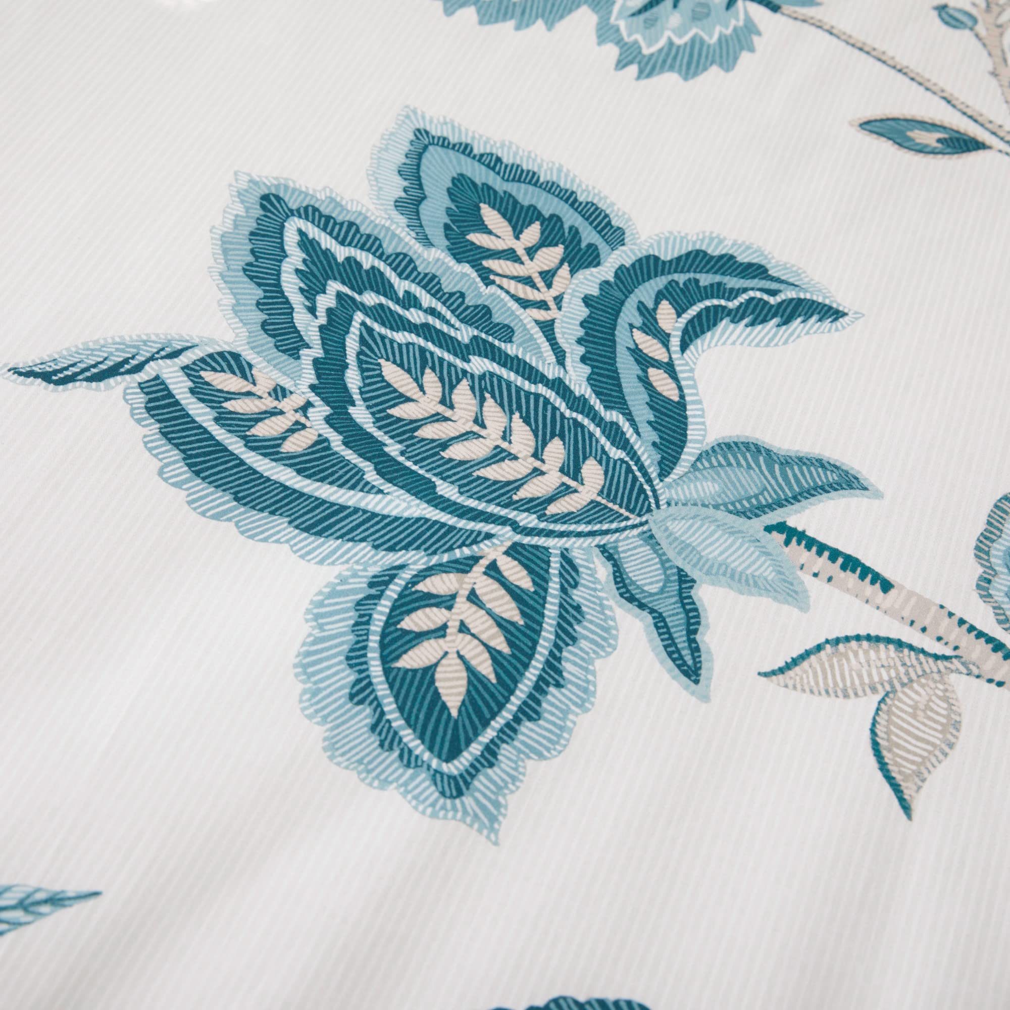 Dreams & Drapes Samira Reversible Floral Duvet Cover Set | Teal Super-King
