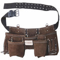 BOLTWORK Leather Tool Pouch | Heavy Duty Nail Bag with Nylon Belt