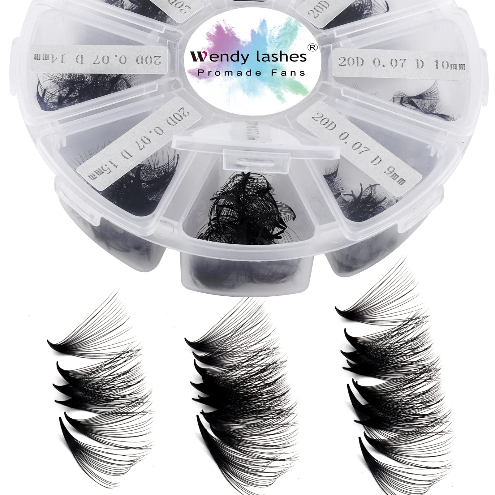 20D Premade Volume Fans – D Curl 0.07mm Russian Lashes