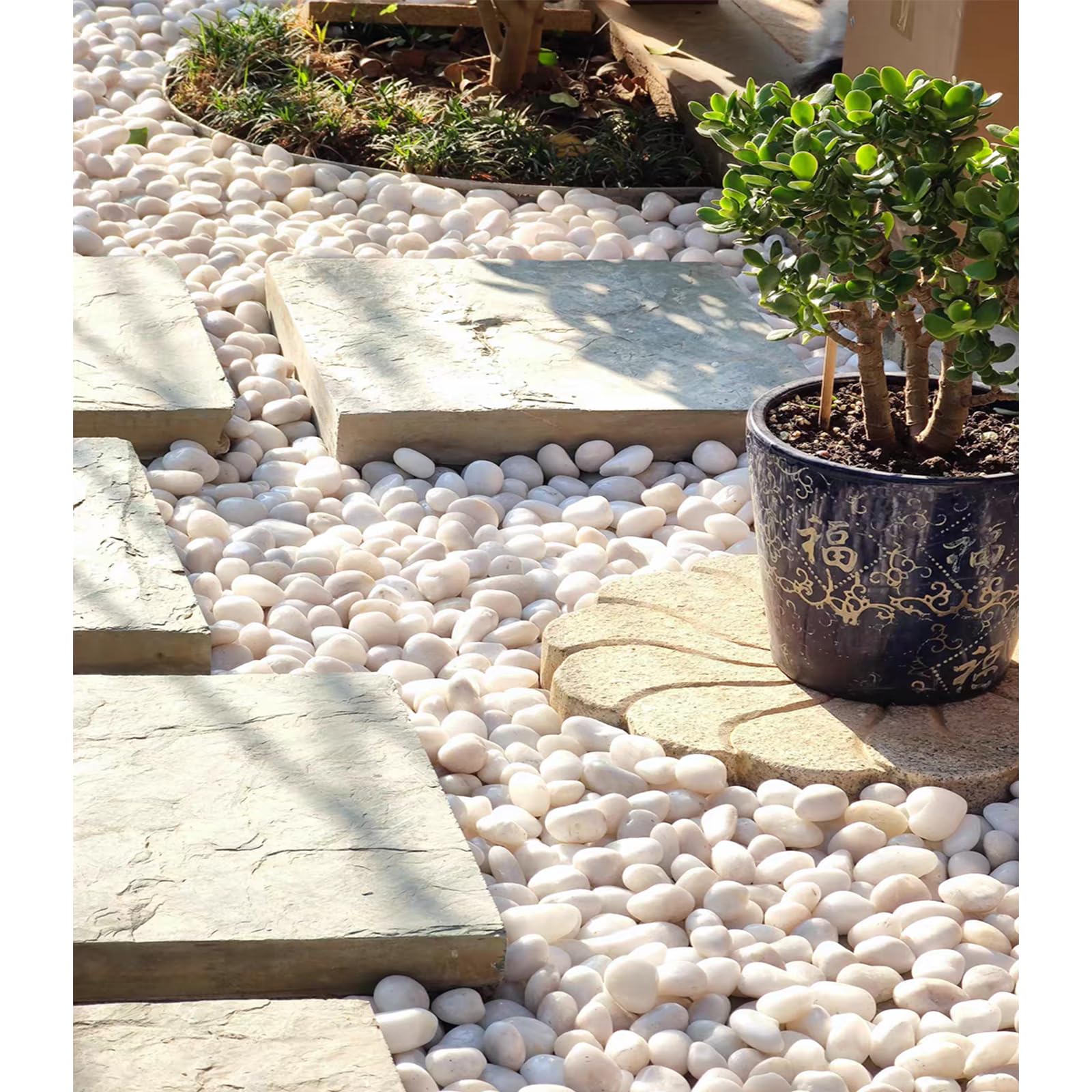 FANTIAN White Decorative Stones – 9.1kg Natural Pebbles for Garden