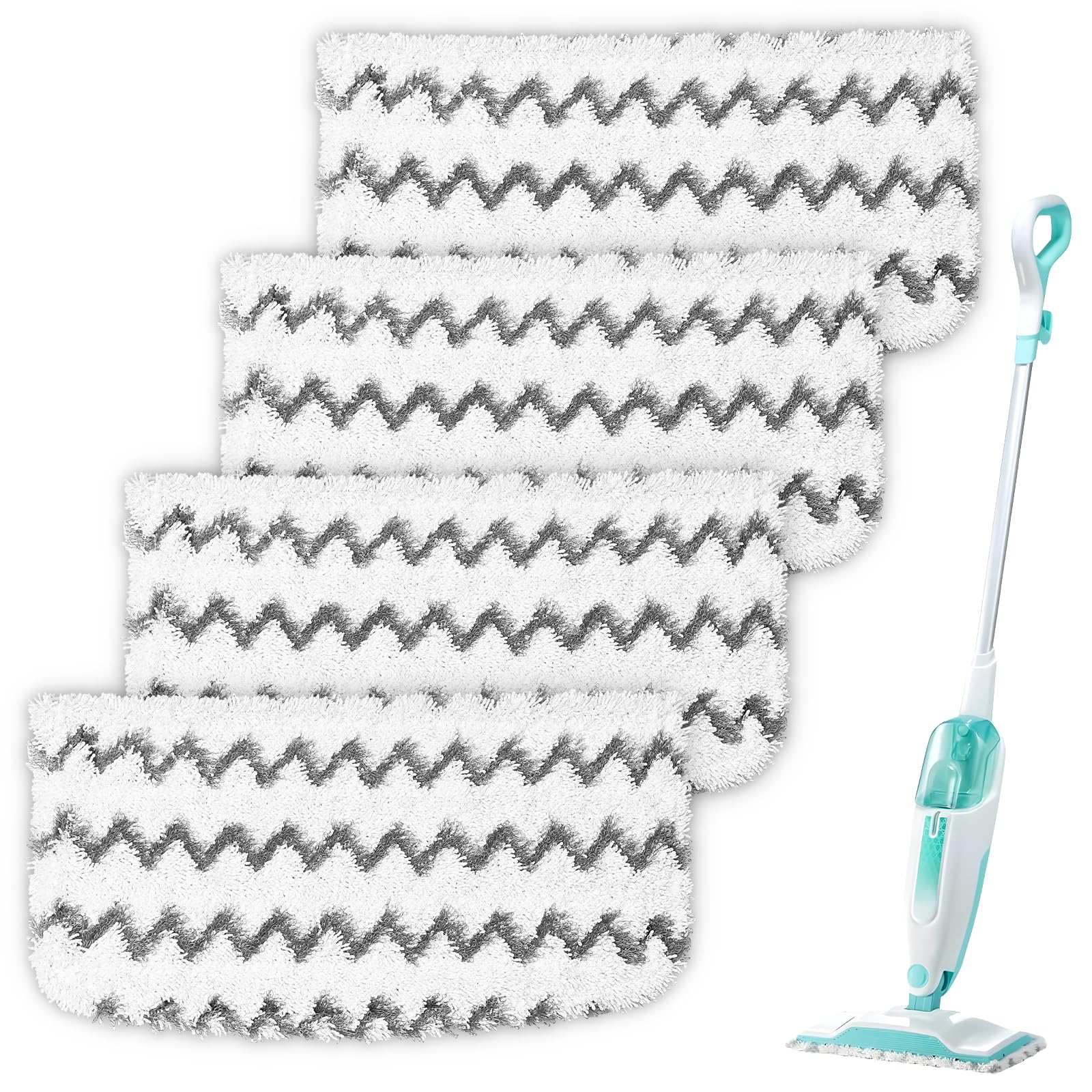 Jikefa 4PCS Steam Mop Pads for Shark S1000 S2001 – Washable Dirt Grip