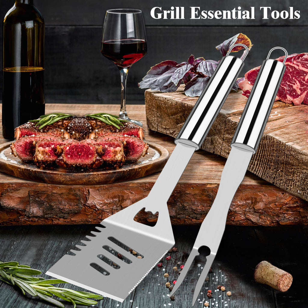 ROMANTICIST 26pc Stainless Steel Grill Tool Set with Aluminum Case