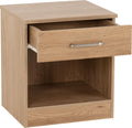 Seconique Dakota Bedside Table – 1 Drawer Nightstand in Oak Effect