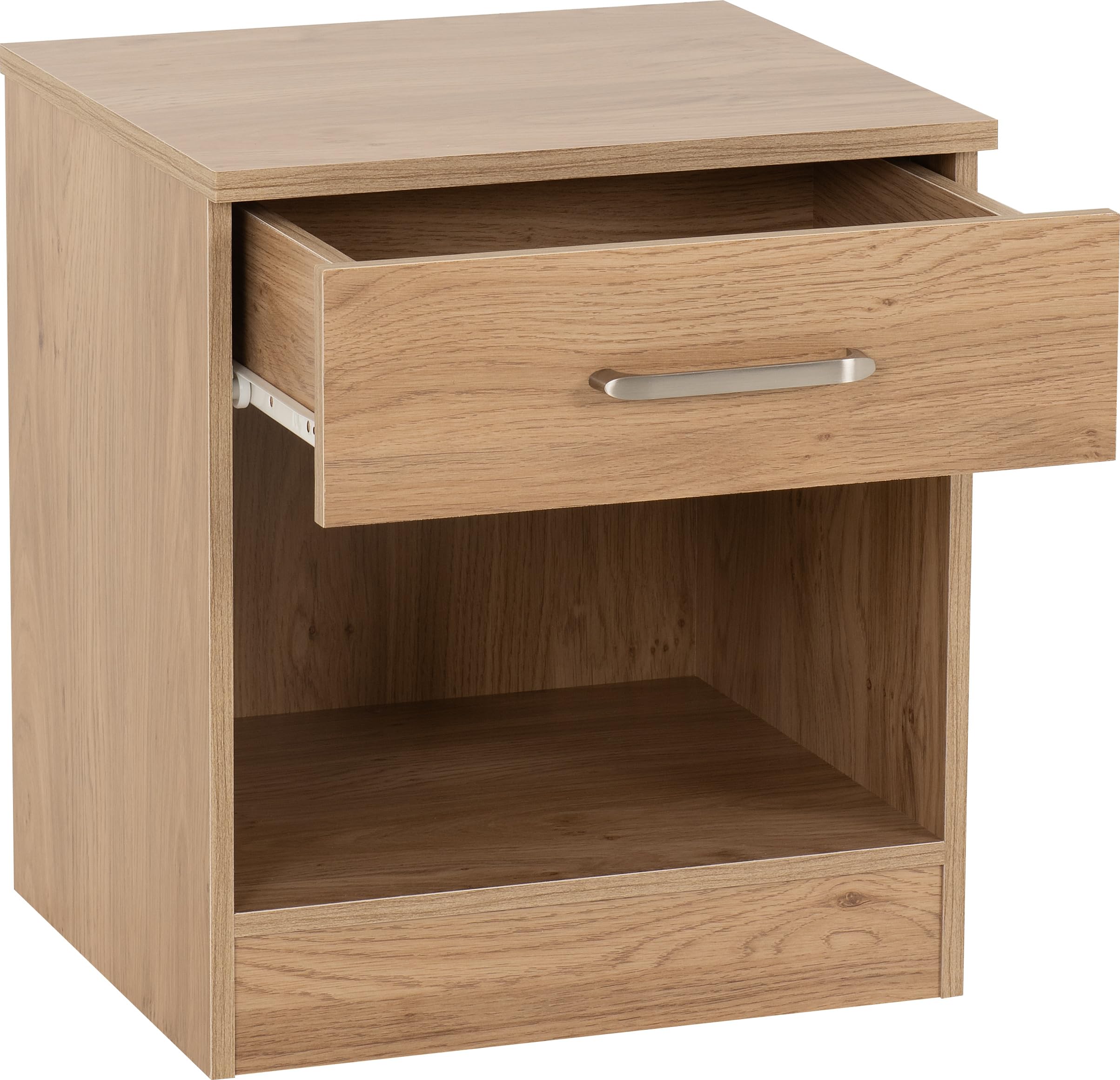 Seconique Dakota Bedside Table – 1 Drawer Nightstand in Oak Effect
