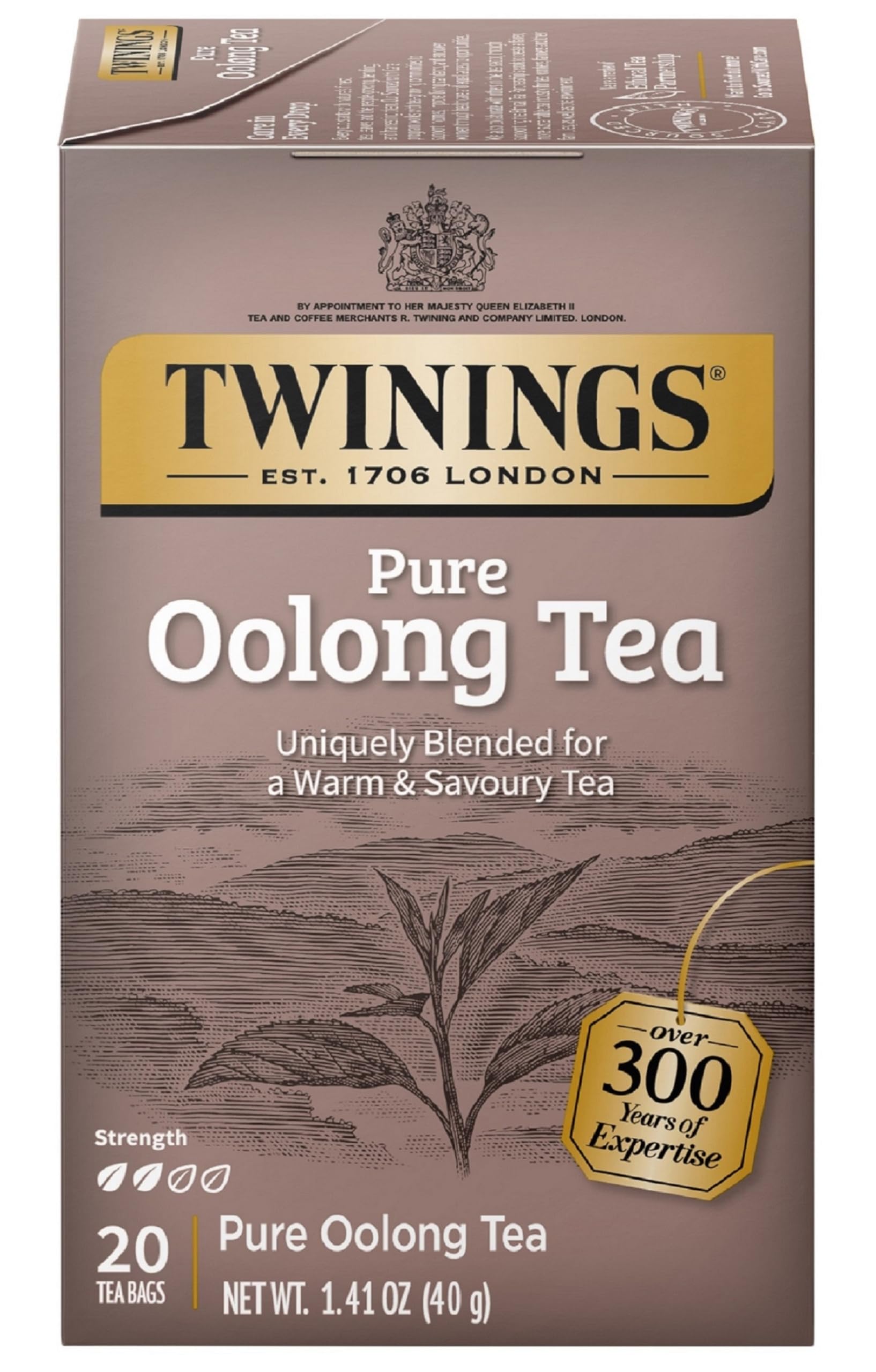 Twinings China Oolong Tea – Semi-Fermented Fujian Black Tea, 20 ct