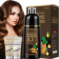 3-in-1 Dark Brown Hair Dye Shampoo for Grey Hair - 600ml