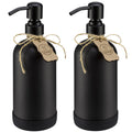 ALTGLAS Glass Soap Dispenser Set - Black 500ml Bottles with Steel Pump