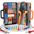 Preciva Ratchet Crimping Tool Set with 1260pcs Ferrules for 0.25-10mm²