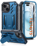 FNTCASE iPhone 15/14/13 Case | Military Grade Shockproof Kickstand - Blue