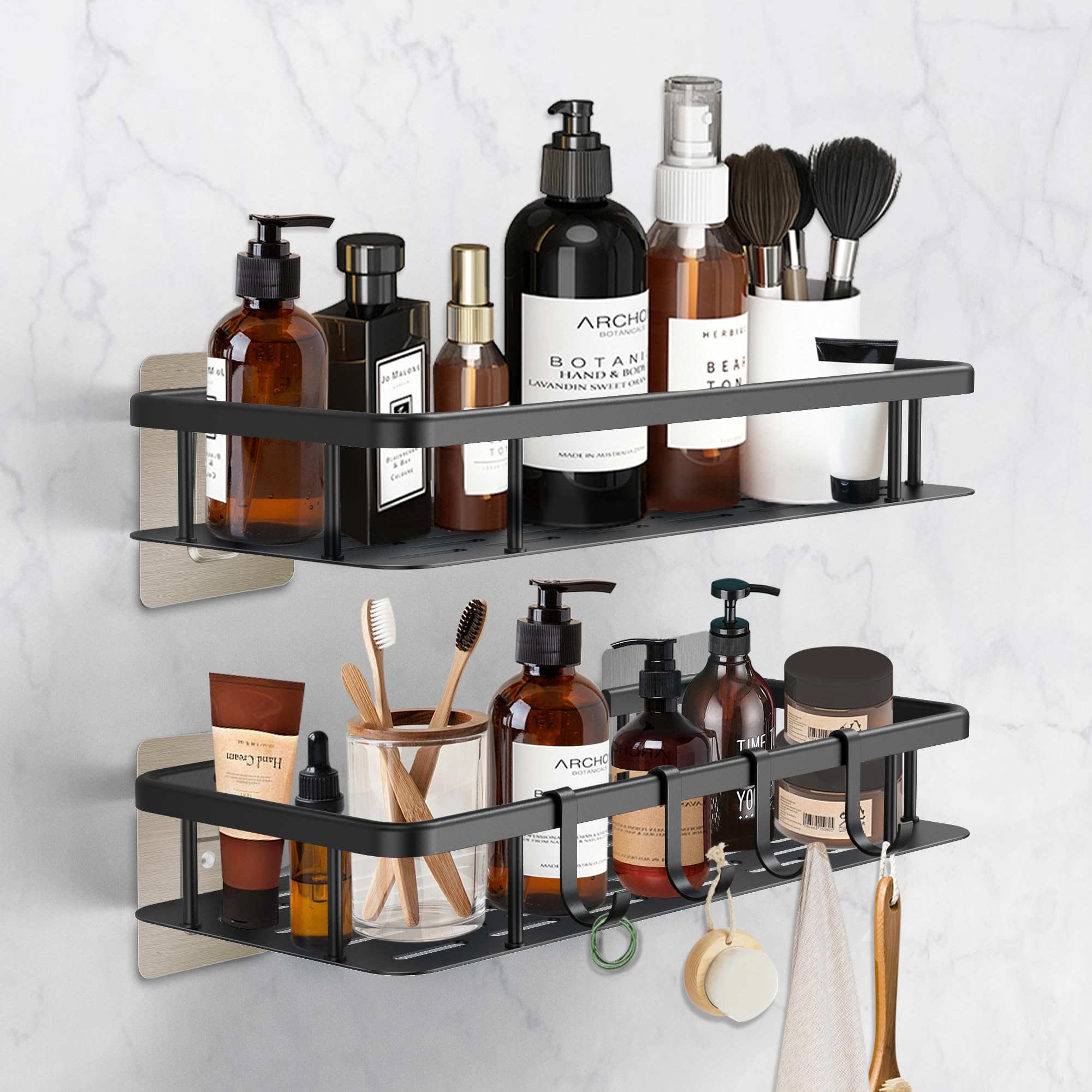 Withosent Rustproof Aluminium Shower Caddy - 2 Pack No-Drill Shelf
