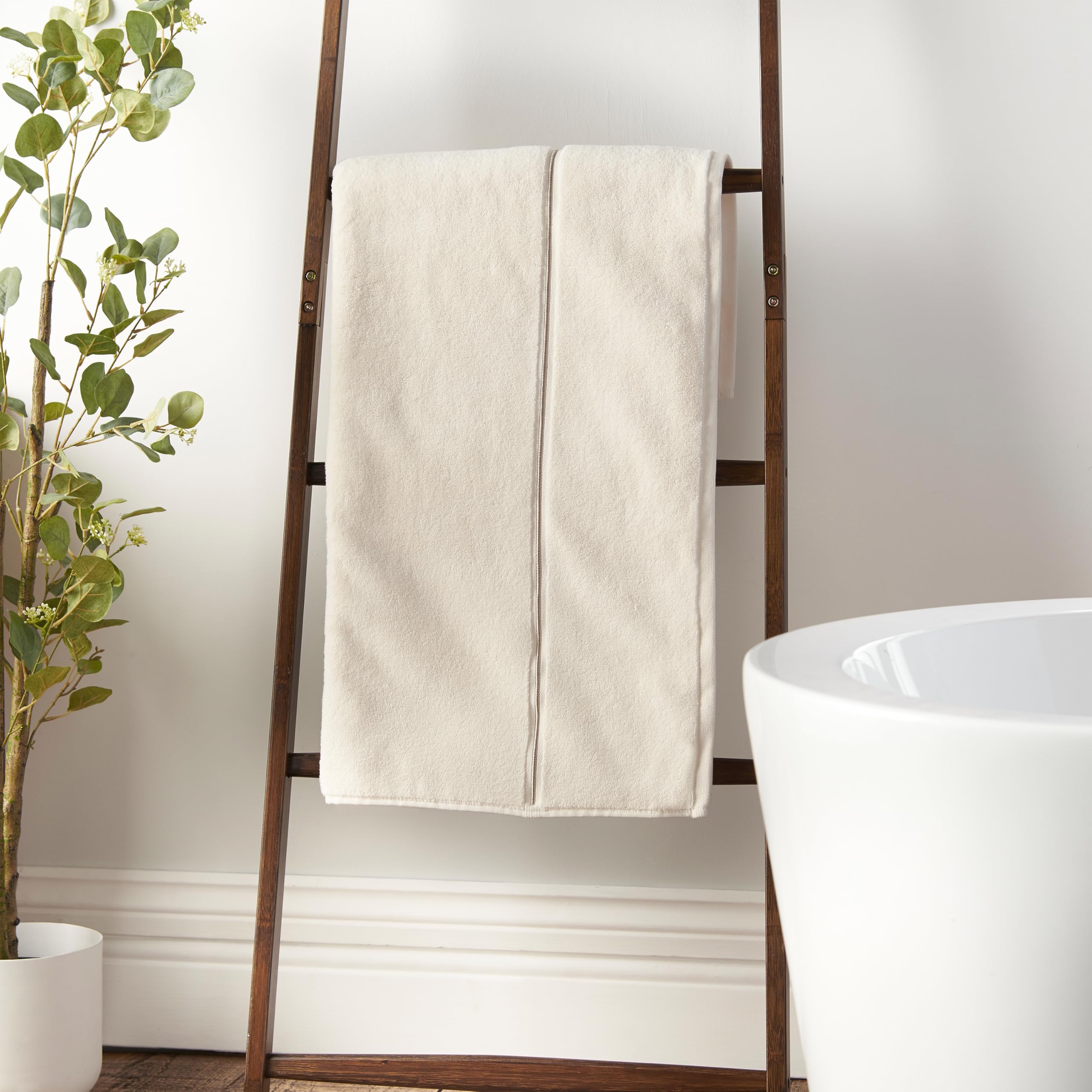 Bianca Zero Twist Cotton Bath Towel – 600 GSM Cream 70x120 cm