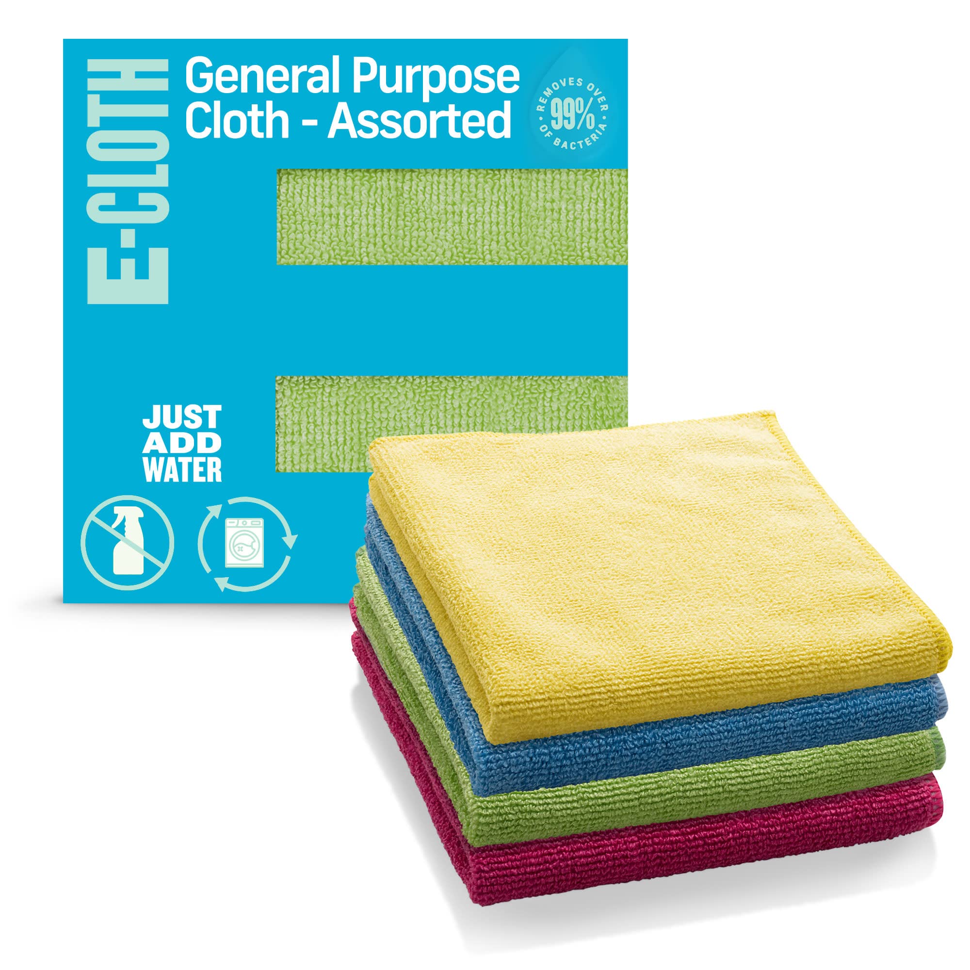 E-Cloth General Purpose Microfibre Cleaning Cloths - 4-Pack Assorted