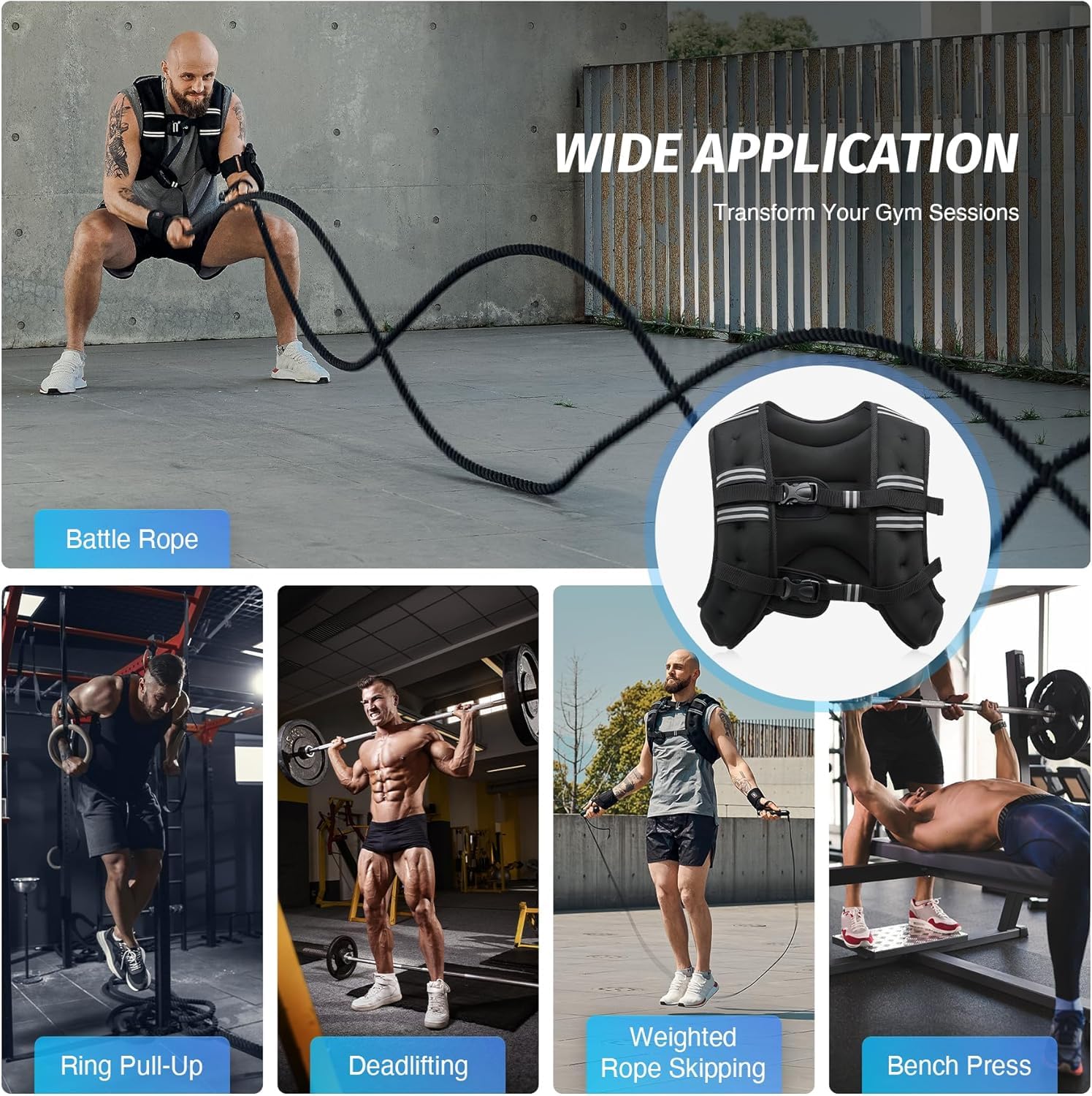Zelus 11kg Weighted Vest – Adjustable Neoprene Strength Training Gear