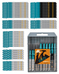 EXFEIN 50-Piece T-Shank Jigsaw Blades Set for Metal and Woodworking