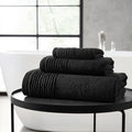 Vera Wang Sculpted Pleat 6-Piece Bath Towel Set | 100% Cotton Black