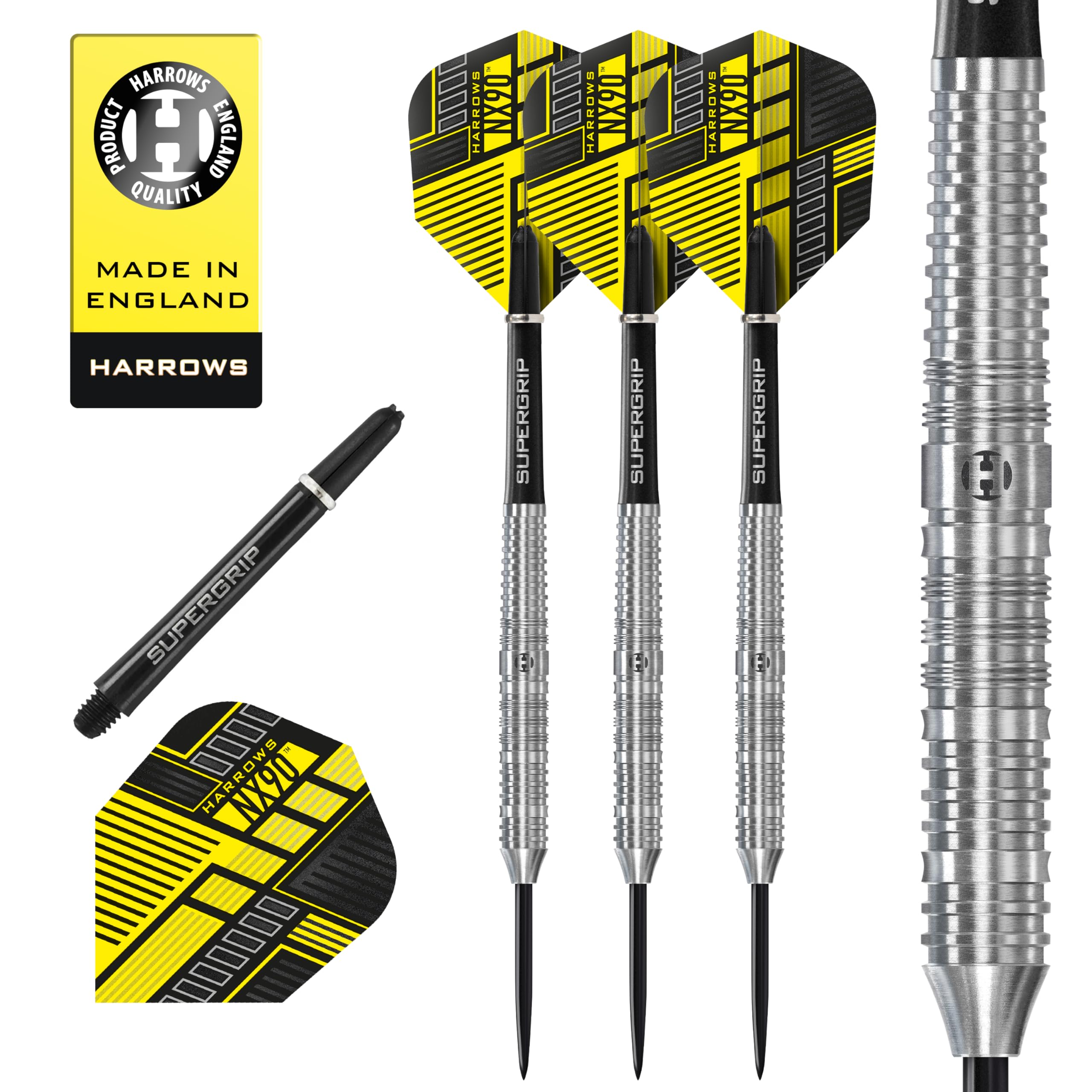 Harrows NX90 90% Tungsten Steel Tip Darts Set | Professional 10pc Set