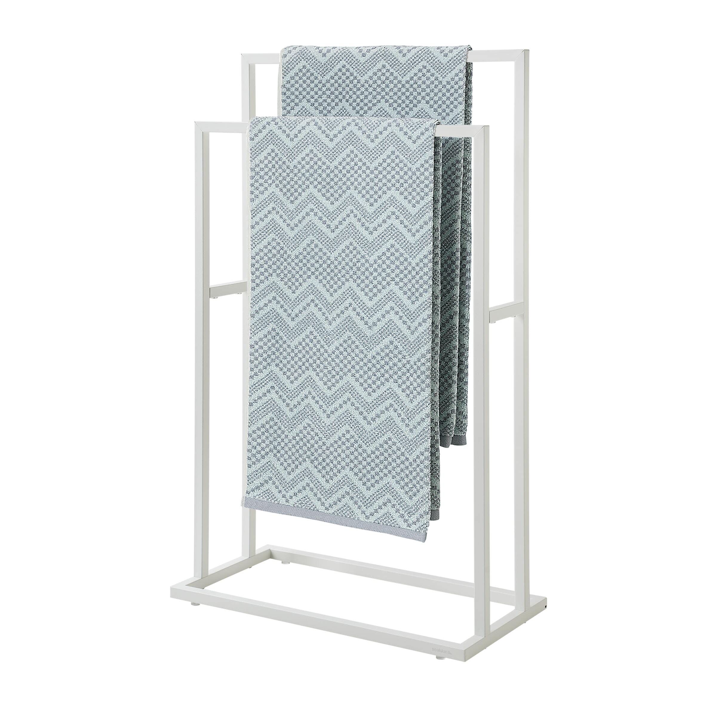 Sealskin Freestanding Metal Towel Rack – White Bathroom Holder